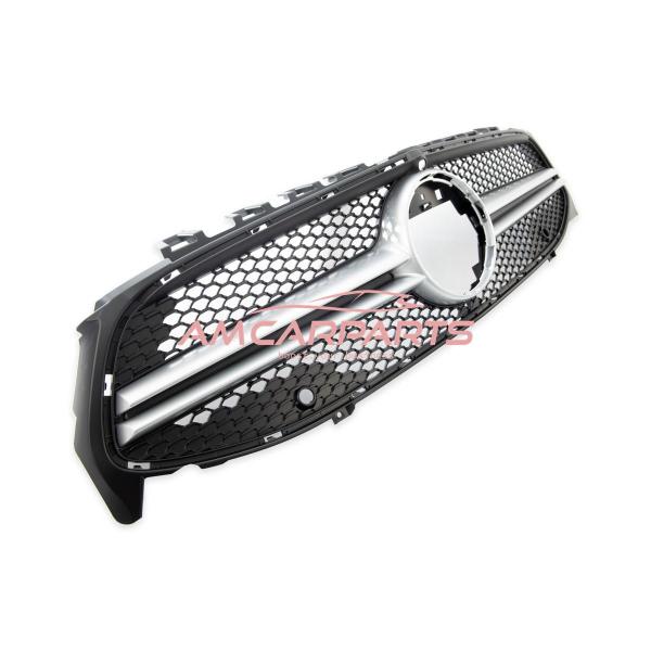 Upgrade Design Kühlergrill / Sportgrill passend für Mercedes Benz CLA C118 / X118 19+ Matt schwarz / Matt silber