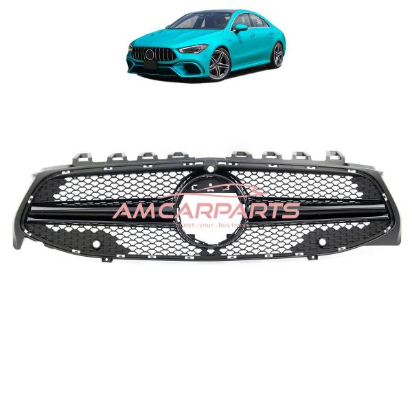 Upgrade Design Kühlergrill / Sportgrill passend für Mercedes Benz CLA C118 / X118 19+ Matt schwarz / Hochglanz schwarz