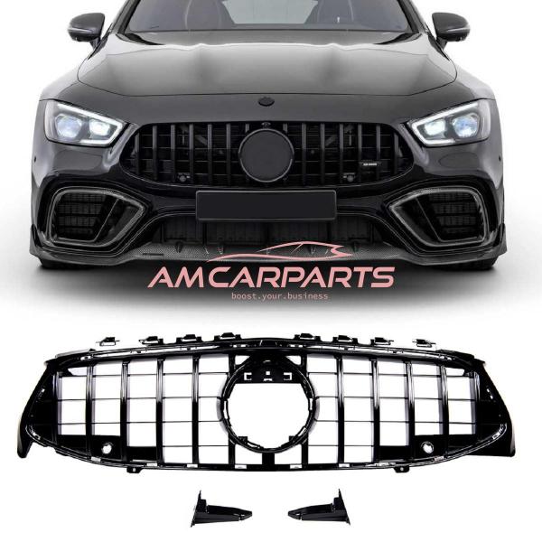 Upgrade Design Kühlergrill / Sportgrill passend für Mercedes Benz CLA C118 / X118 19+ Hochglanz schwarz