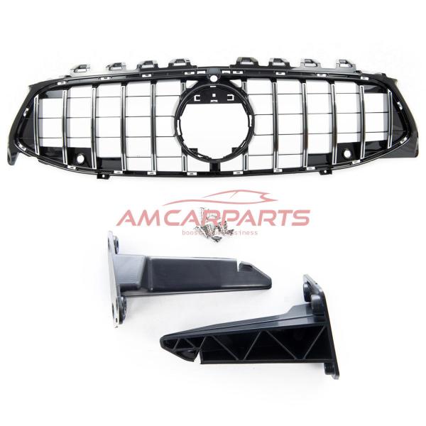 Upgrade Design Kühlergrill / Sportgrill passend für Mercedes Benz CLA C118 / X118 19+ Hochglanz schwarz / chrom
