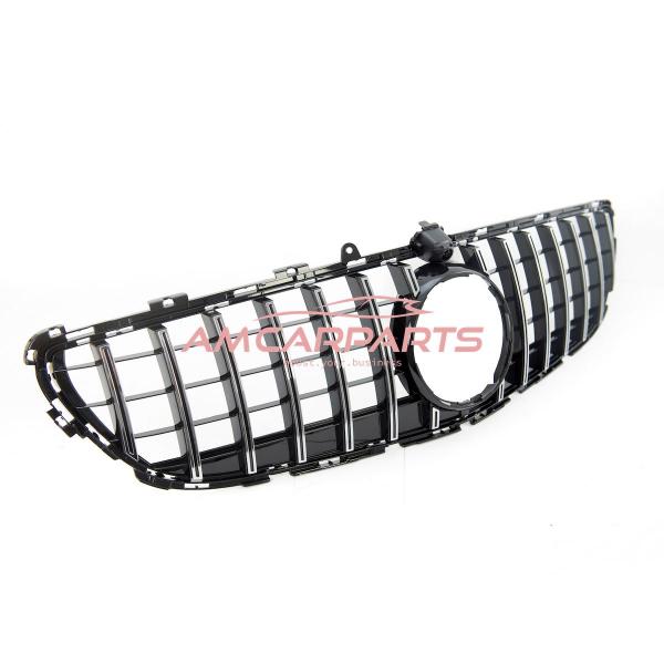 Upgrade Design Kühlergrill / Sportgrill für Mercedes Benz CLS (C218) Facelift 14-18 Hochglanz schwarz / chrom