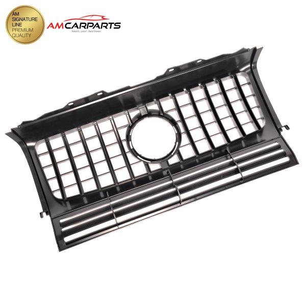 Upgrade Design Kühlergrill / Sportgrill für Mercedes G-Klasse W463 89-18 Hochglanz schwarz / chrom