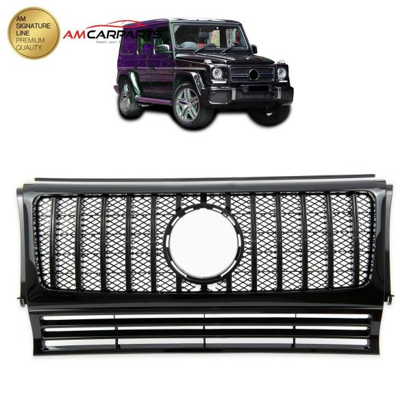 Upgrade Design Kühlergrill / Sportgrill für Mercedes G-Klasse W463 90-18 Hochglanz schwarz