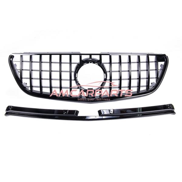 Upgrade Design Kühlergrill / Sportgrill für Mercedes V-Klasse / Vito W447 Vor-Facelift 14-19 Hochglanz schwarz