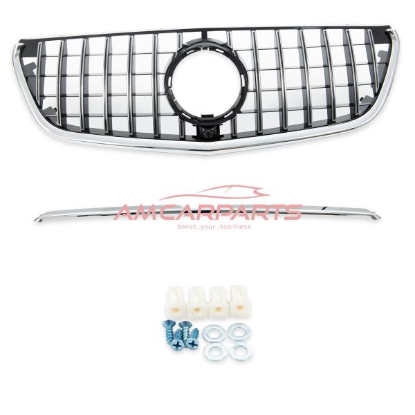 Upgrade Design Kühlergrill / Sportgrill für Mercedes V-Klasse / Vito W447 Vor-Facelift 14-19 Hochglanz schwarz / chrom