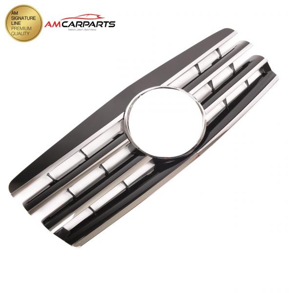 Upgrade Design Kühlergrill / Sportgrill passend für Mercedes Benz C-Klasse W202 / S202 93-00 Hochglanz schwarz / chrom