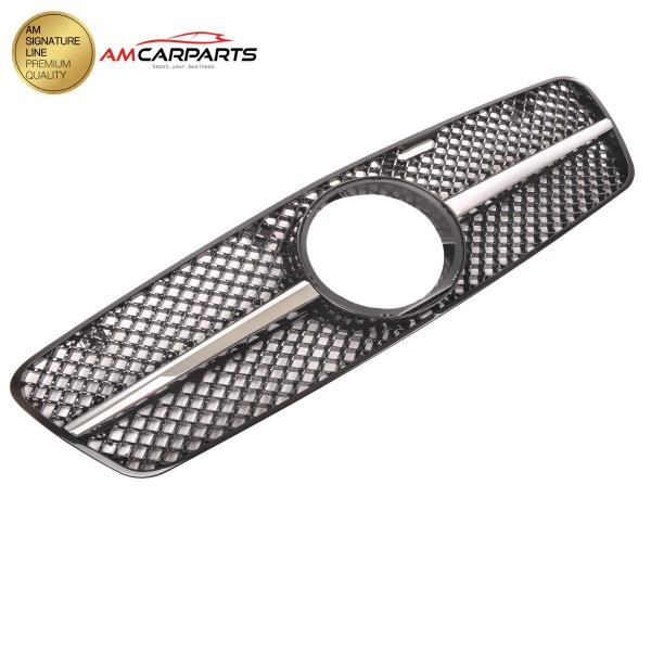 Upgrade Design Kühlergrill / Sportgrill passend für Mercedes Benz C-Klasse W203 / S203 00-07 Hochglanz schwarz / chrom
