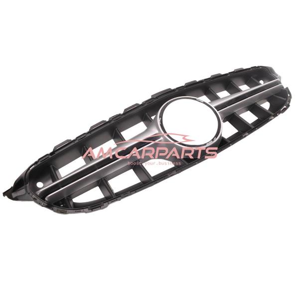 Upgrade Design Kühlergrill / Sportgrill passend für Mercedes Benz C-Klasse W205 / S205 / A205 / C205 Vor-Facelift 14-18 Matt schwarz / Matt silber