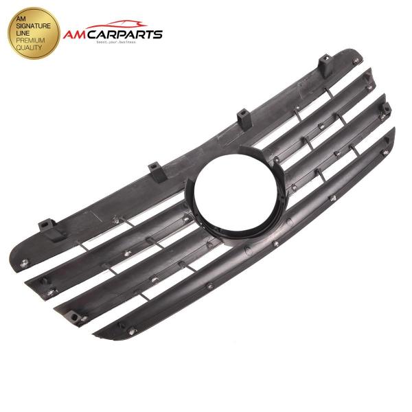 Upgrade Design Kühlergrill / Sportgrill für Mercedes Benz E-Klasse W210 / S210 Facelift 99-02 Hochglanz schwarz / chrom