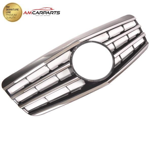 Upgrade Design Kühlergrill / Sportgrill für Mercedes Benz E-Klasse W211 / S211 Facelift 06-09 Hochglanz schwarz / chrom