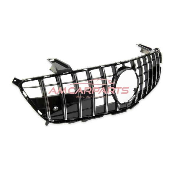 Upgrade Design Kühlergrill / Sportgrill für Mercedes SL (R231) Vor-Facelift 12-15 Hochglanz schwarz / chrom