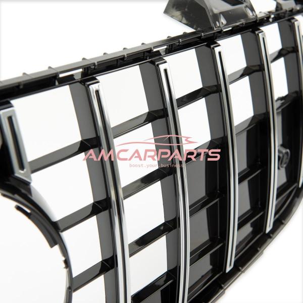 Upgrade Design Kühlergrill / Sportgrill für Mercedes SL (R231) Vor-Facelift 12-15 Hochglanz schwarz / chrom
