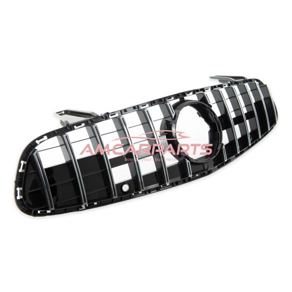Upgrade Design Kühlergrill / Sportgrill für Mercedes SL (R231) Facelift 15+ Hochglanz schwarz / chrom