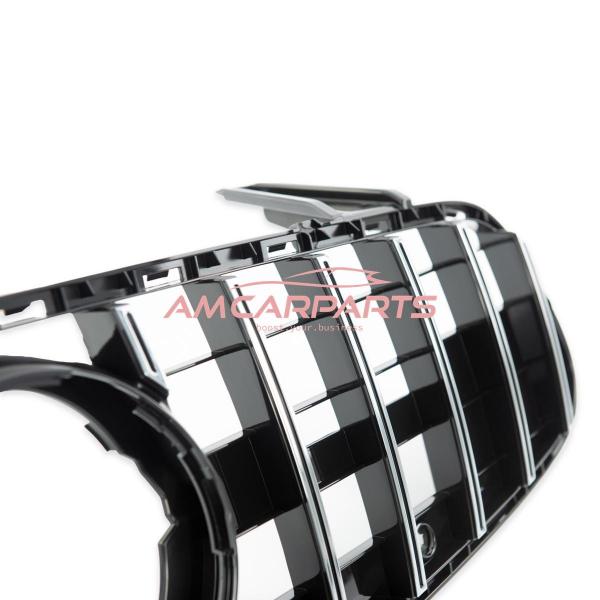 Upgrade Design Kühlergrill / Sportgrill für Mercedes SL (R231) Facelift 15+ Hochglanz schwarz / chrom