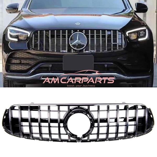 Upgrade Design Kühlergrill / Sportgrill für Mercedes GLC (X253) / GLC (C253) Facelift 19-22 chrom
