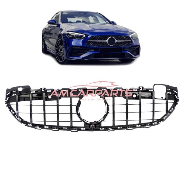 Upgrade Design Kühlergrill / Sportgrill passend für Mercedes Benz C-Klasse W206 / S206 21+ Hochglanz schwarz