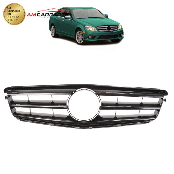 Upgrade Design Kühlergrill / Sportgrill für Mercedes C-Klasse (W204) / C-Klasse (S204) / C-Klasse (C204) 07-15 Hochglanz schwarz