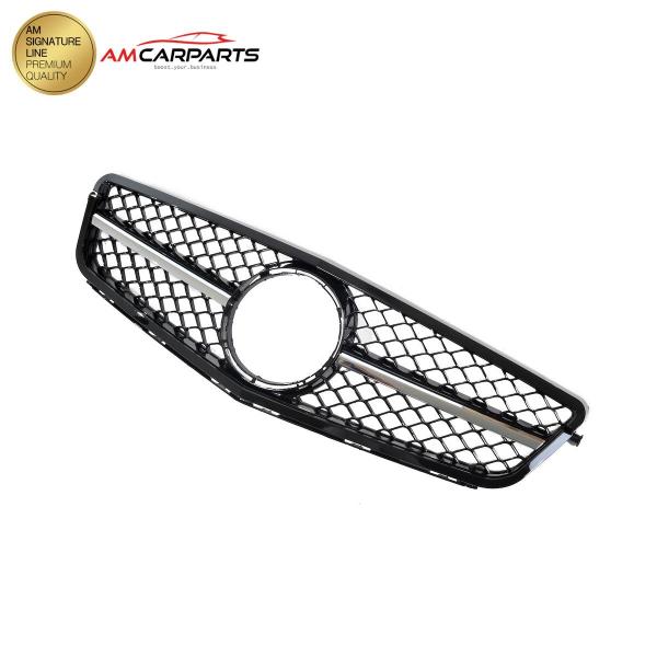 Upgrade Design Kühlergrill / Sportgrill für Mercedes C-Klasse (W204) 07-15 Hochglanz schwarz / chrom