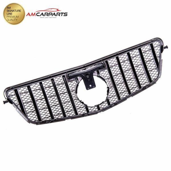 Upgrade Design Kühlergrill / Sportgrill für Mercedes Benz E-Klasse W212 / S212 Vor-Facelift 09-13 Hochglanz schwarz / chrom