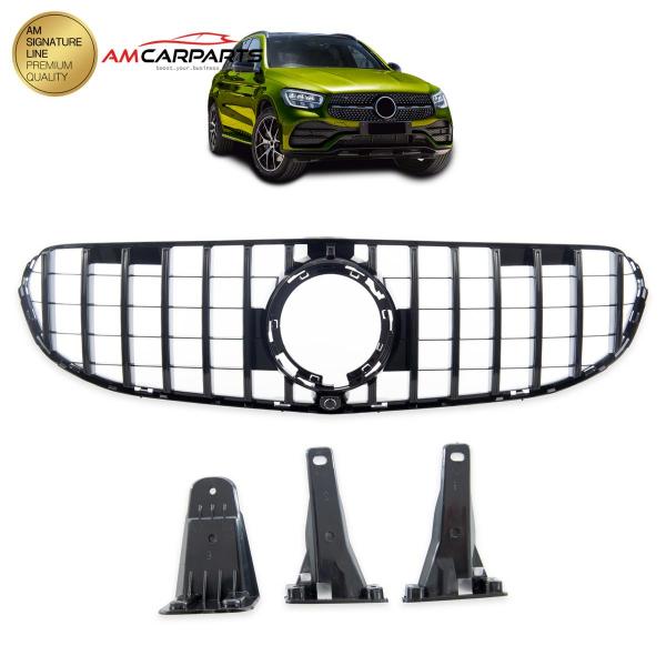 Upgrade Design Kühlergrill / Sportgrill für Mercedes GLC (X253) / GLC (C253) Facelift 20-23 Hochglanz schwarz