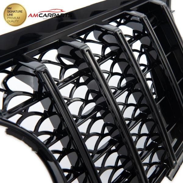 Upgrade Design Kühlergrill / Sportgrill für Mercedes ML-Klasse / M-Klasse W164 05-08 Hochglanz schwarz