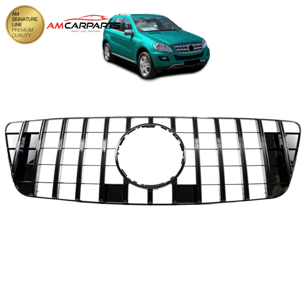 Upgrade Design Kühlergrill / Sportgrill für Mercedes ML-Klasse / M-Klasse W164 Facelift 09-12 Hochglanz schwarz