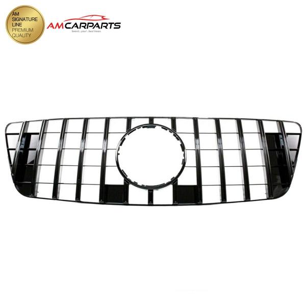 Upgrade Design Kühlergrill / Sportgrill für Mercedes ML-Klasse / M-Klasse W164 Facelift 09-12 Hochglanz schwarz