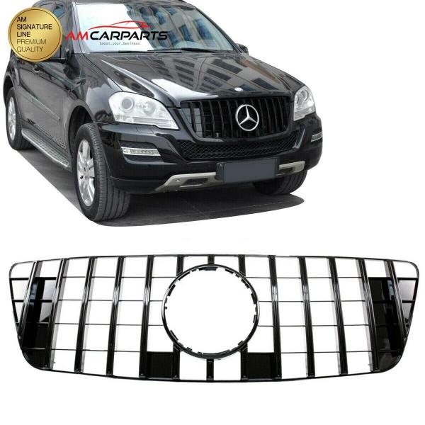 Upgrade Design Kühlergrill / Sportgrill für Mercedes ML-Klasse / M-Klasse W164 Facelift 09-12 Hochglanz schwarz