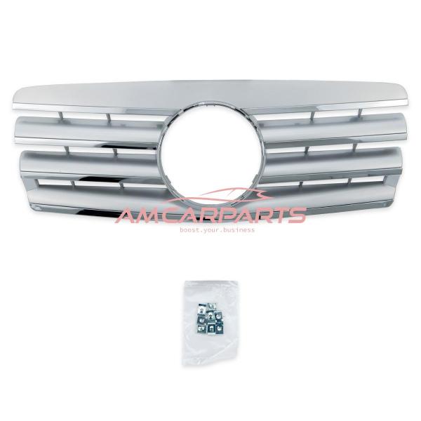 Upgrade Design Kühlergrill / Sportgrill passend für Mercedes Benz C-Klasse W202 / S202 00-07 Matt silber / chrom