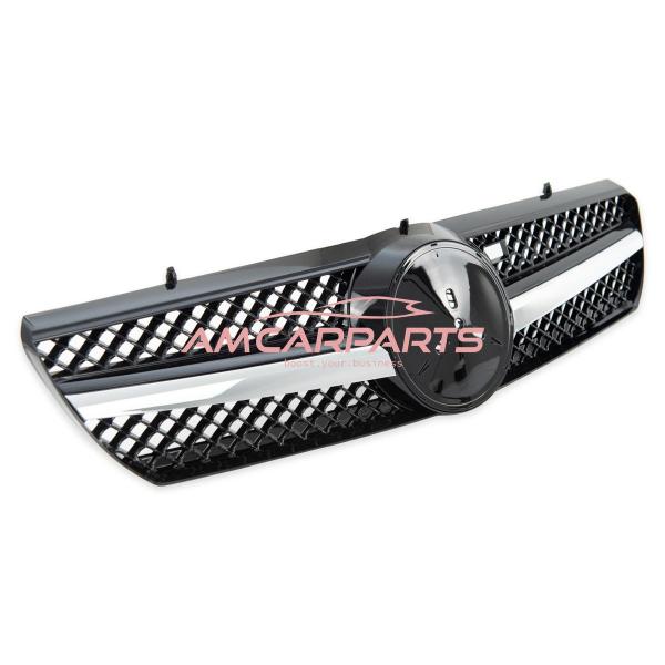 Upgrade Design Kühlergrill / Sportgrill für Mercedes Benz CL-Klasse (C215) 99-06 Hochglanz schwarz / chrom