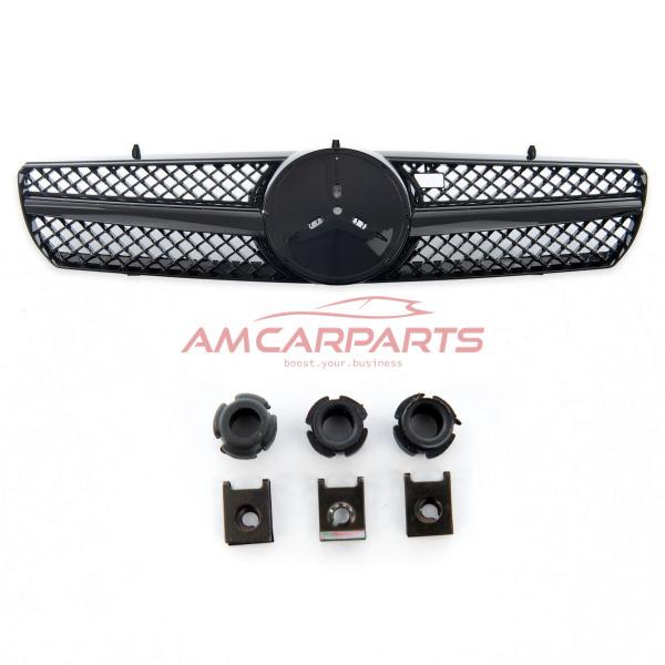 Upgrade Design Kühlergrill / Sportgrill für Mercedes Benz CL-Klasse (C215) 99-06 Hochglanz schwarz