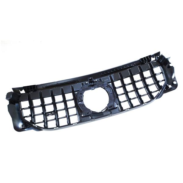 Upgrade Design Kühlergrill / Sportgrill passend für Mercedes Benz GLB (X247) Facelift 23+ Hochglanz schwarz / chrom