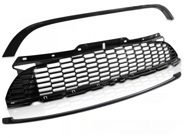 Upgrade Design Sportgrill / Kühlergrill für BMW Mini Cooper S und JCW R55/R56/R57/R58/R59/R61 06-16 Hochglanz schwarz