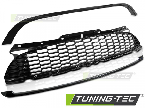 Upgrade Design Sportgrill / Kühlergrill für BMW Mini Cooper R55/R56/R57 10-14 im JCW Look Hochglanz schwarz