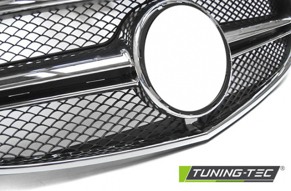 Upgrade Sportgrill / Kühlergrill für Mercedes Benz E-Klasse W212 (Mopf.) 13-16 Hochglanz schwarz/chrom