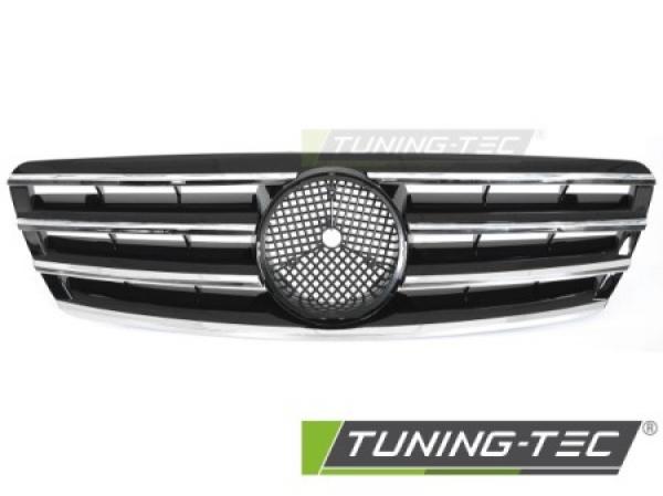 Upgrade Sportgrill / Kühlergrill passend für Mercedes Benz C-Klasse W203 00-07 Hochglanz schwarz/chrom