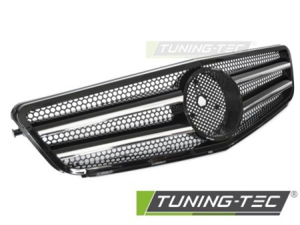 Upgrade Sportgrill / Kühlergrill passend für Mercedes Benz C-Klasse W204 07-14 Hochglanz schwarz / Chrom