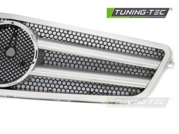 Upgrade Sportgrill / Kühlergrill passend für Mercedes Benz C-Klasse W204 07-14 Silber /Chrom
