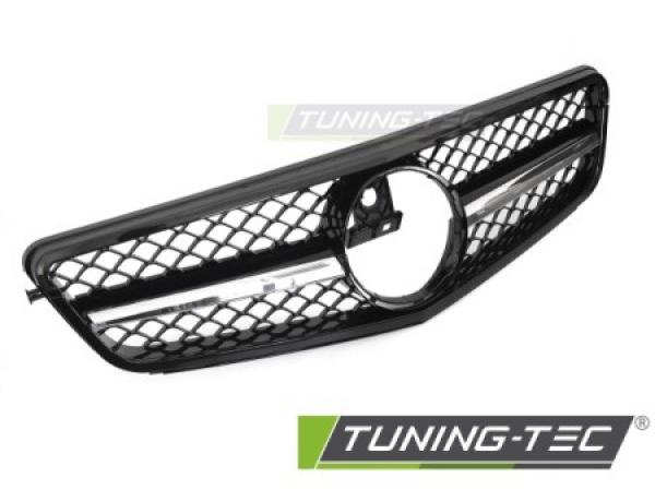 Upgrade Sportgrill / Kühlergrill passend für Mercedes Benz C-Klasse W204 07-14 Hochglanz schwarz / chrom