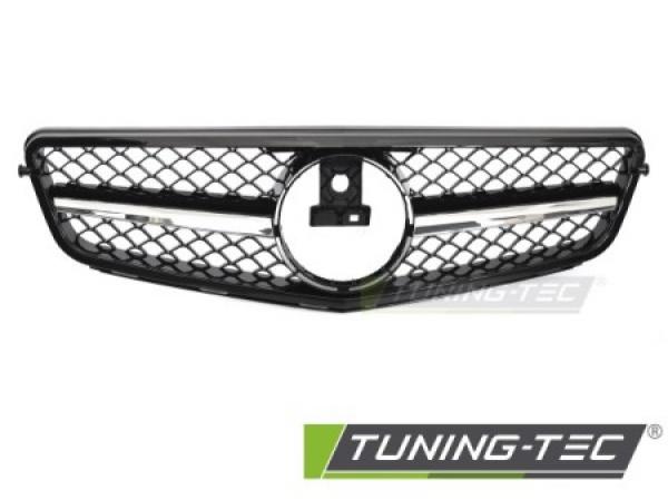 Upgrade Sportgrill / Kühlergrill passend für Mercedes Benz C-Klasse W204 07-14 Hochglanz schwarz / chrom