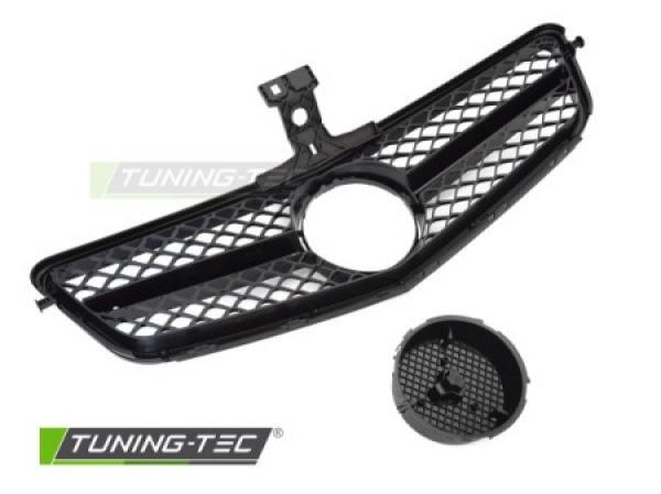 Upgrade Sportgrill / Kühlergrill passend für Mercedes Benz C-Klasse W204 07-14 Hochglanz schwarz / chrom