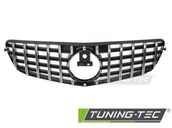 Upgrade Design Sportgrill / Kühlergrill passend für Mercedes Benz C-Klasse W204 07-14 Hochglanz schwarz / chrom