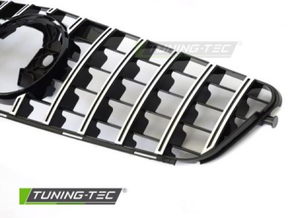 Upgrade Design Sportgrill / Kühlergrill passend für Mercedes Benz C-Klasse W204 07-14 Hochglanz schwarz / chrom