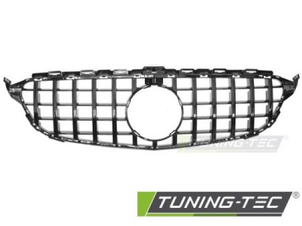 Upgrade Sportgrill / Kühlergrill passend für Mercedes Benz C-Klasse W205 / C205 / S205 14-23 Hochglanz schwarz