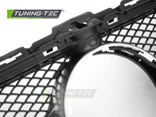 Upgrade Design Sportgrill / Kühlergrill passend für Mercedes Benz C-Klasse W205 / C205 / S205 14-23 Hochglanz schwarz/chrom