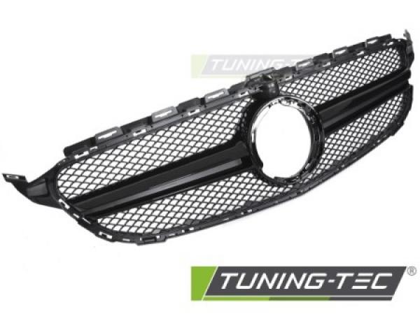 Upgrade Design Sportgrill / Kühlergrill passend für Mercedes Benz C-Klasse W205 / C205 / S205 18-23 Hochglanz schwarz