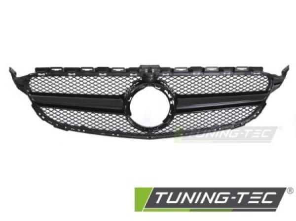 Upgrade Design Sportgrill / Kühlergrill passend für Mercedes Benz C-Klasse W205 / C205 / S205 18-23 Hochglanz schwarz