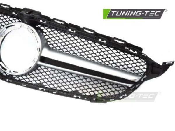 Upgrade Design Sportgrill / Kühlergrill passend für Mercedes Benz C-Klasse W205 / C205 / S205 18-23 Matt schwarz/Matt Silber