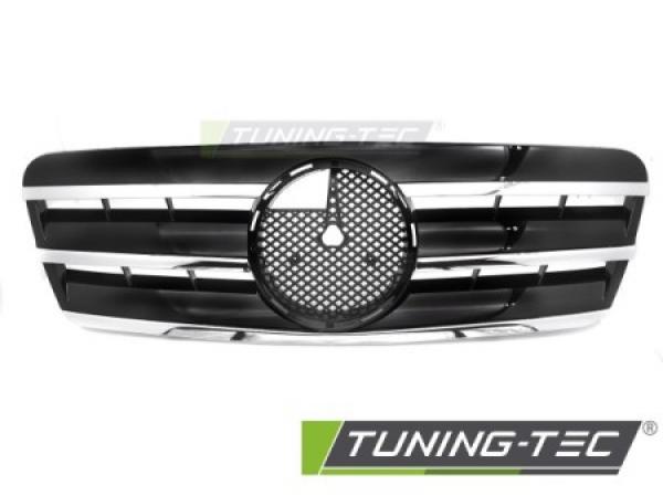 Upgrade Design Sportgrill / Kühlergrill passend für Mercedes Benz CLK W208 96-02 Hochglanz schwarz/chrom