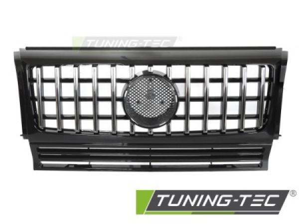 Upgrade Design Sportgrill / Kühlergrill passend für Mercedes Benz G-Klasse W463 90-12 Hochglanz schwarz/chrom